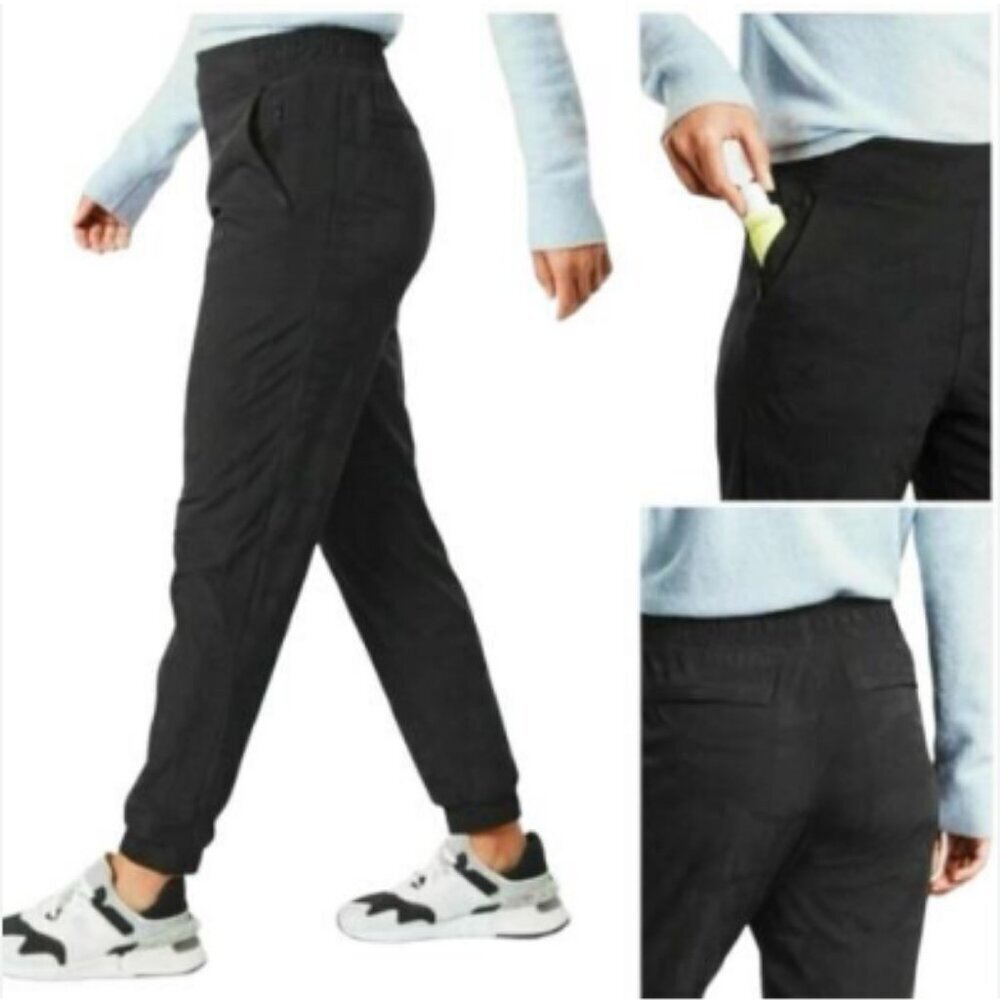 ATHLETA Brooklyn Textured Lined Jogger Camo Black 4 Camouflage Pant ActiveTravel